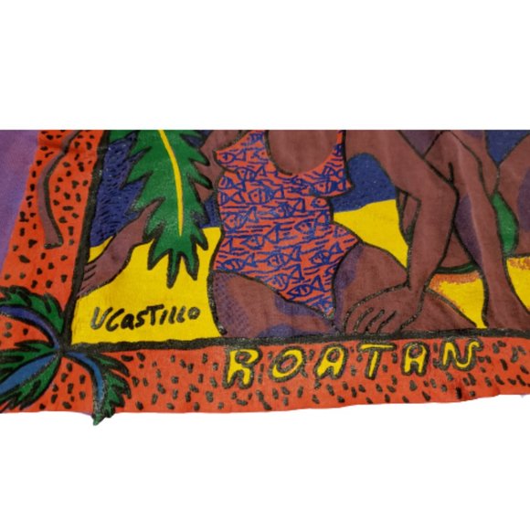 Prime-T Vintage Roatan Island Travel T-Shirt | Purple | Women's Extra Large XL - Picture 4 of 8